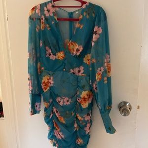 Floral dress sz small rouched mini